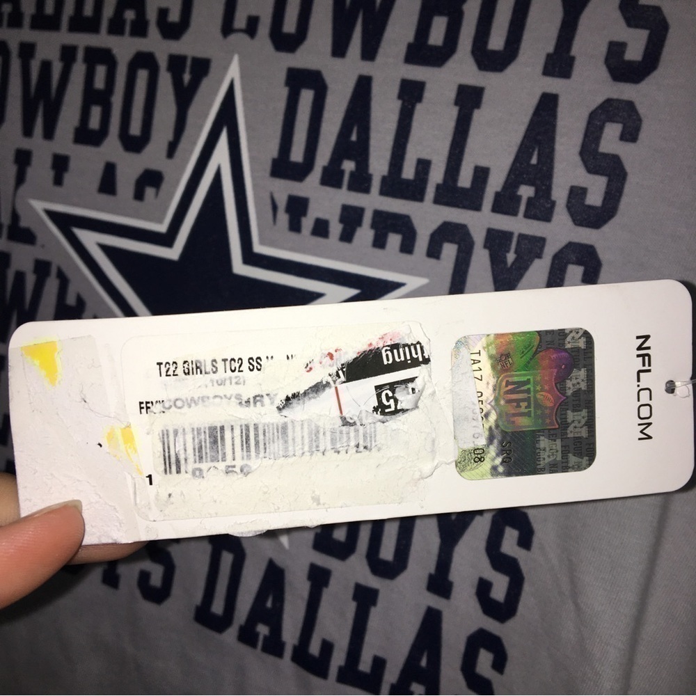 Dallas Cowboys Girls Large Tee NWT Youth L NFL Gray Star Graphic Women XS - Picture 4 of 5